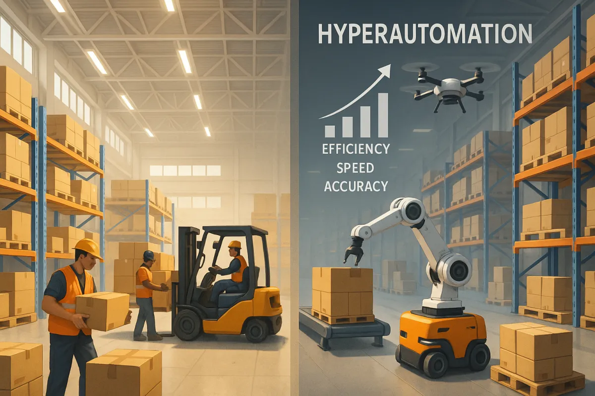 Hyperautomation in Nederlandse Warehouses: Van Losse AI-Tools naar Geïntegreerde Systemen (+ ROI-Stappenplan 2025)
