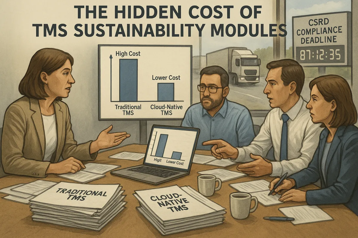 TMS Duurzaamheids-Markup Vermijden: Waarom Nederlandse Verladers 30% Te Veel Betalen voor CO2-Tracking (en de 5-Stappen Aankoopstrategie die Werkt)