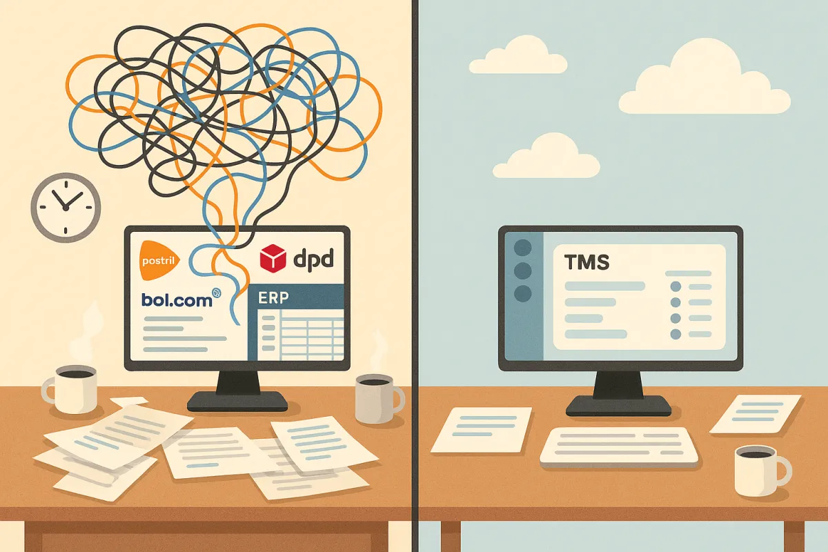 TMS Systeemfragmentatie Oplossen: Waarom 68% van Nederlandse Logistiek Teams Hun Werkdag Verspilt aan Systeem-Hopping (en de 4-Stappen Integratiemethode die Chaos Voorkomt)