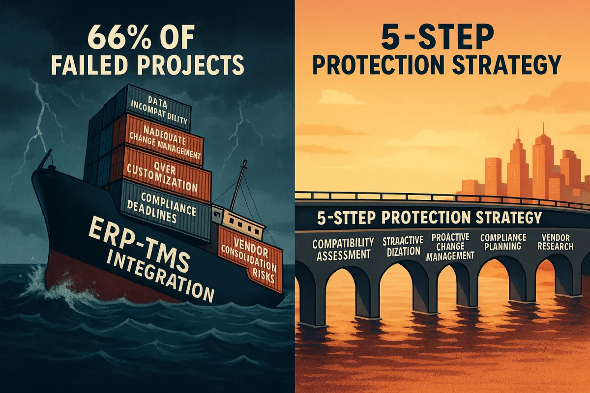 ERP-TMS Integratie Faalkansenanalyse 2026: Waarom 66% van Nederlandse Projecten Mislukt en de 5-Stappen Beschermingsstrategie Tegen €200.000+ Budgetoverschrijdingen