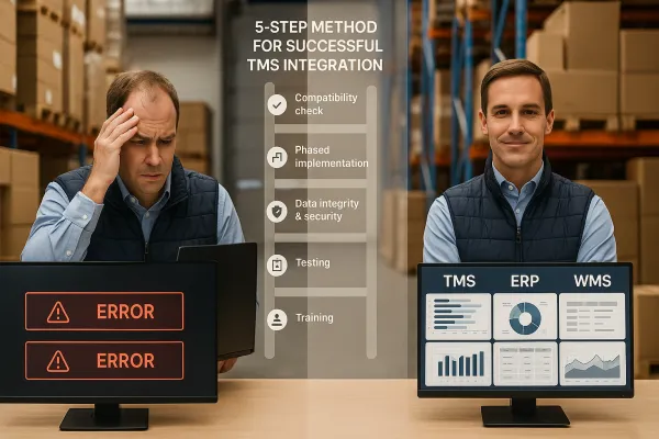 TMS Integratieprobleem Oplossen: Waarom 50% van Nederlandse MKB-bedrijven Vastloopt bij ERP/WMS-Koppeling (en de 5-Stappen Methode die Werkt)