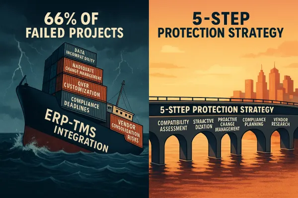 ERP-TMS Integratie Faalkansenanalyse 2026: Waarom 66% van Nederlandse Projecten Mislukt en de 5-Stappen Beschermingsstrategie Tegen €200.000+ Budgetoverschrijdingen