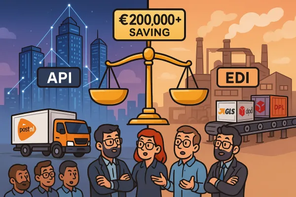 TMS API vs EDI Integratie in 2026: Waarom 75% van Nederlandse Verladers de Verkeerde Keuze Maakt (en de 4-Stappen Beslismethode die €200.000+ Integratiekosten Bespaart)
